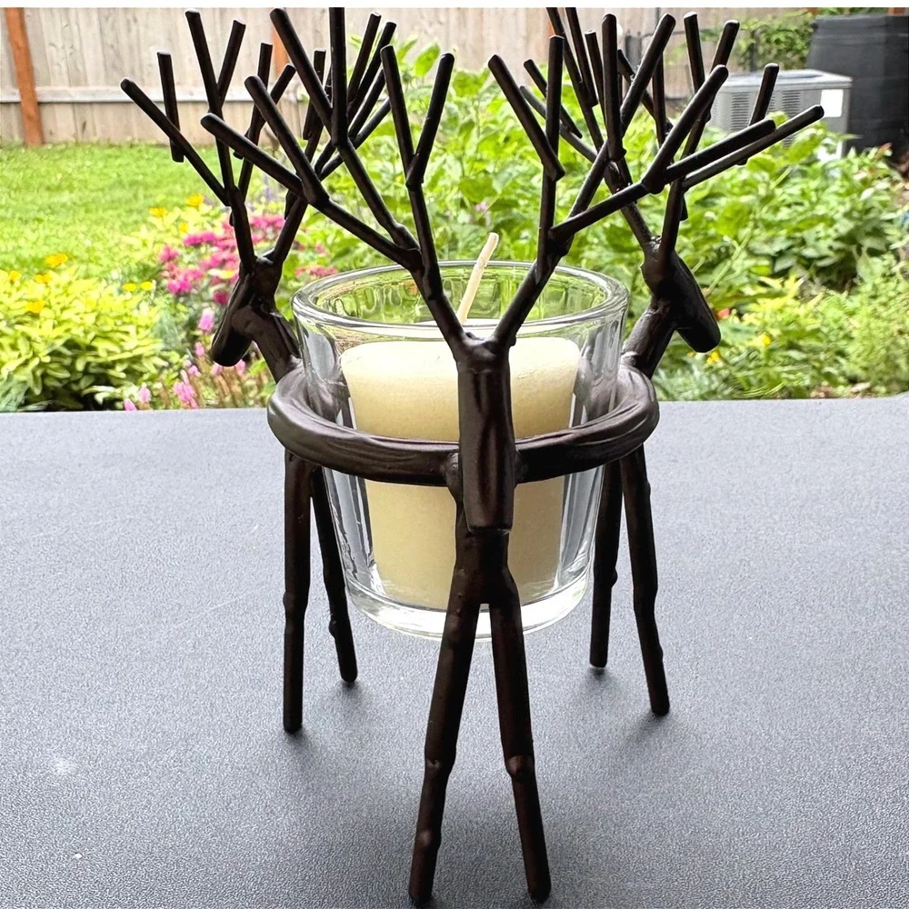 Yankee Candle Rustic Metal Reindeer Votive Candle Holder